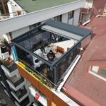 Anwendung für bewegliche Pergolen und Glasbalkone