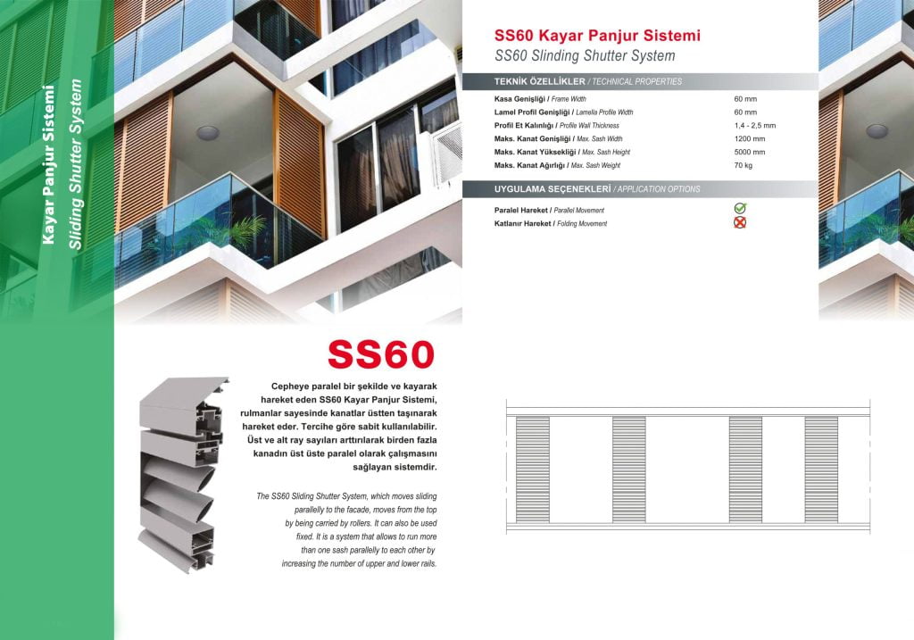 SS60 Sürüşən Kepenk Sistemi miqyaslı 1