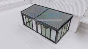 EncoArt Bioclimatic + Lift və Sürüşdürmə Şüşə Sistemi