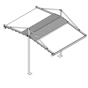 pergola classica pensile bidirezionale a due gambe