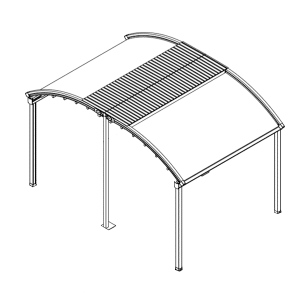 pergola a sei gambe con raggio bidirezionale