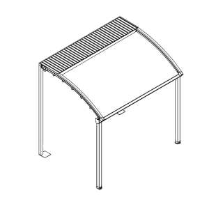 pergola a quattro gambe raggiata