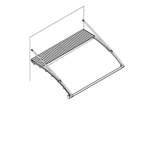 Pergola pensile a muro con raggio