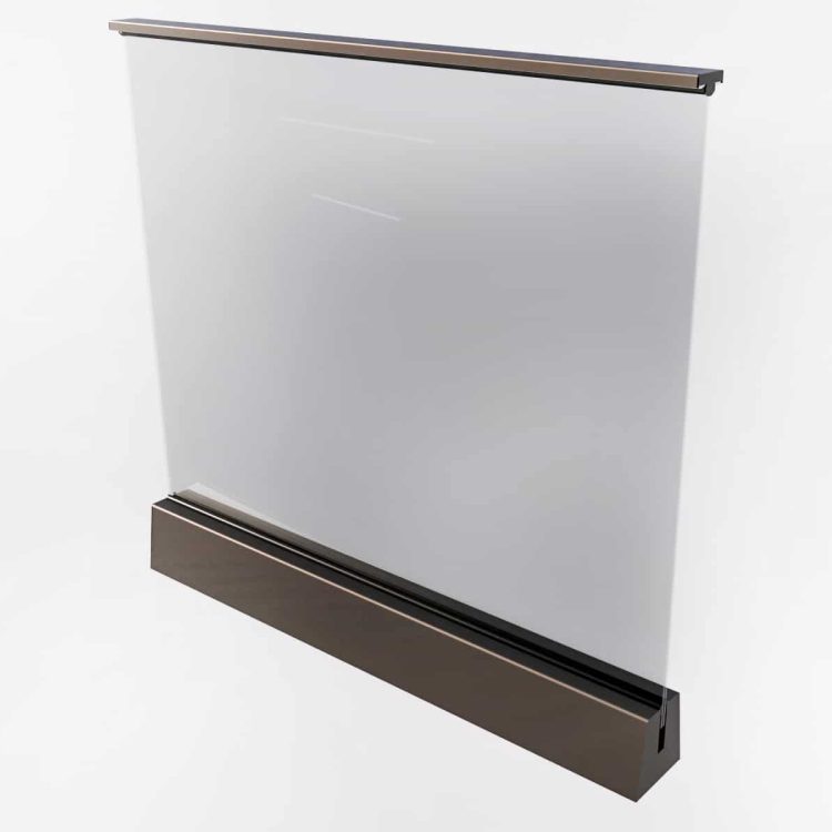 Separatore di vento fisso a terra in vetro LED