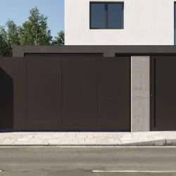 Puerta de entrada de jardín moderna de aluminio modelo Mangalya