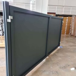 Puerta de entrada de jardín moderna de aluminio modelo de doble ala