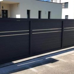 Puerta de entrada moderna de aluminio para jardín, modelo Alemania