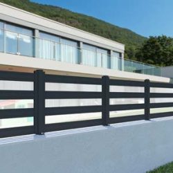 Ejemplos de cercas de jardín de aluminio de tipo intermitente