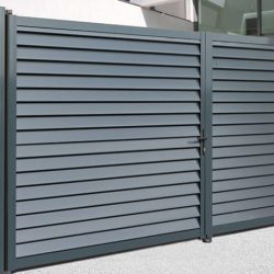 Puerta de entrada de jardín moderna de aluminio modelo 34