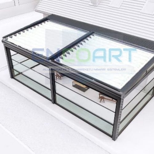 Pérgola Automática EncoArt + Sistema Automático de Vidrio Guillotina